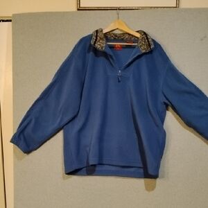 Haggar Blue Fleece with Patterned Collar